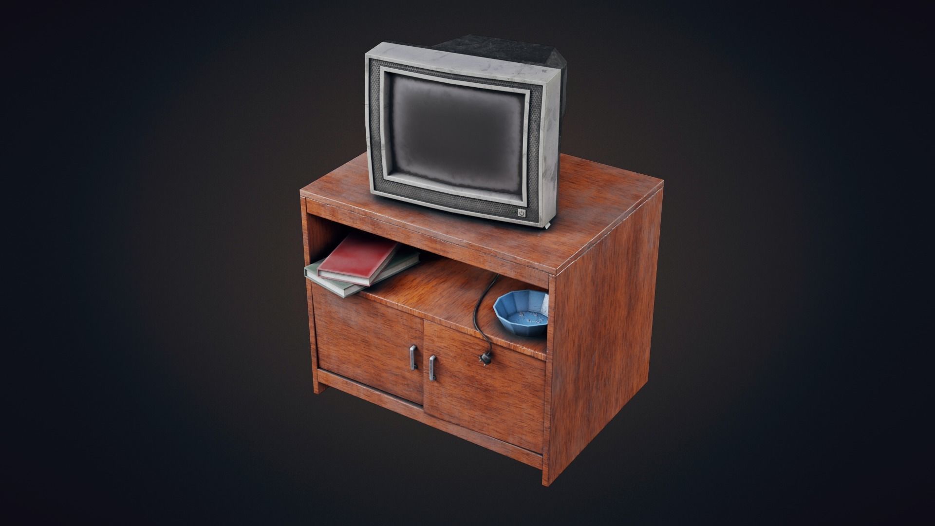 Old TV Low-poly 3D model_8