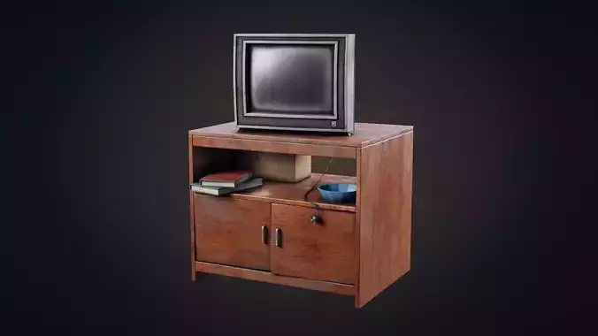Old TV Low-poly 3D model