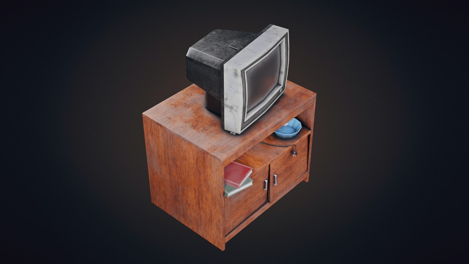 Old TV Low-poly 3D model_10