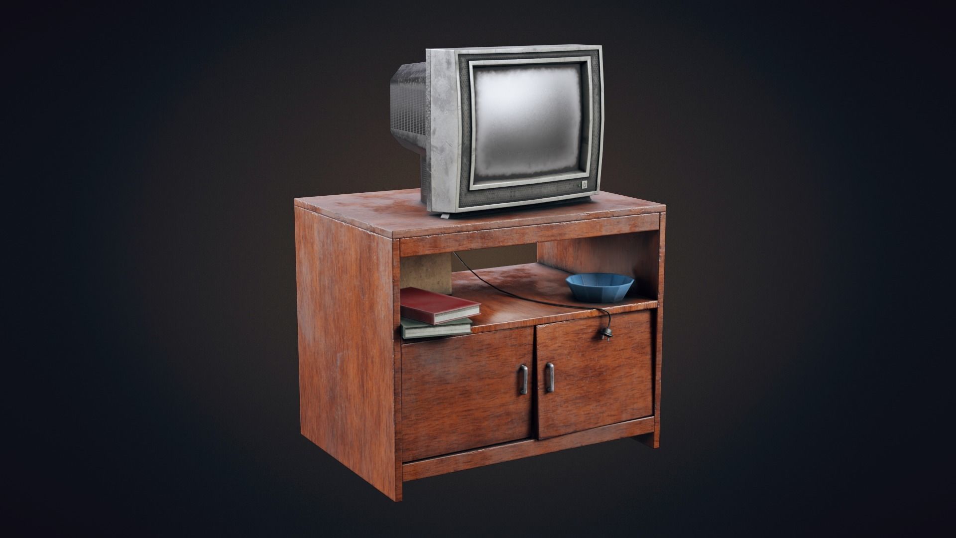 Old TV Low-poly 3D model_2