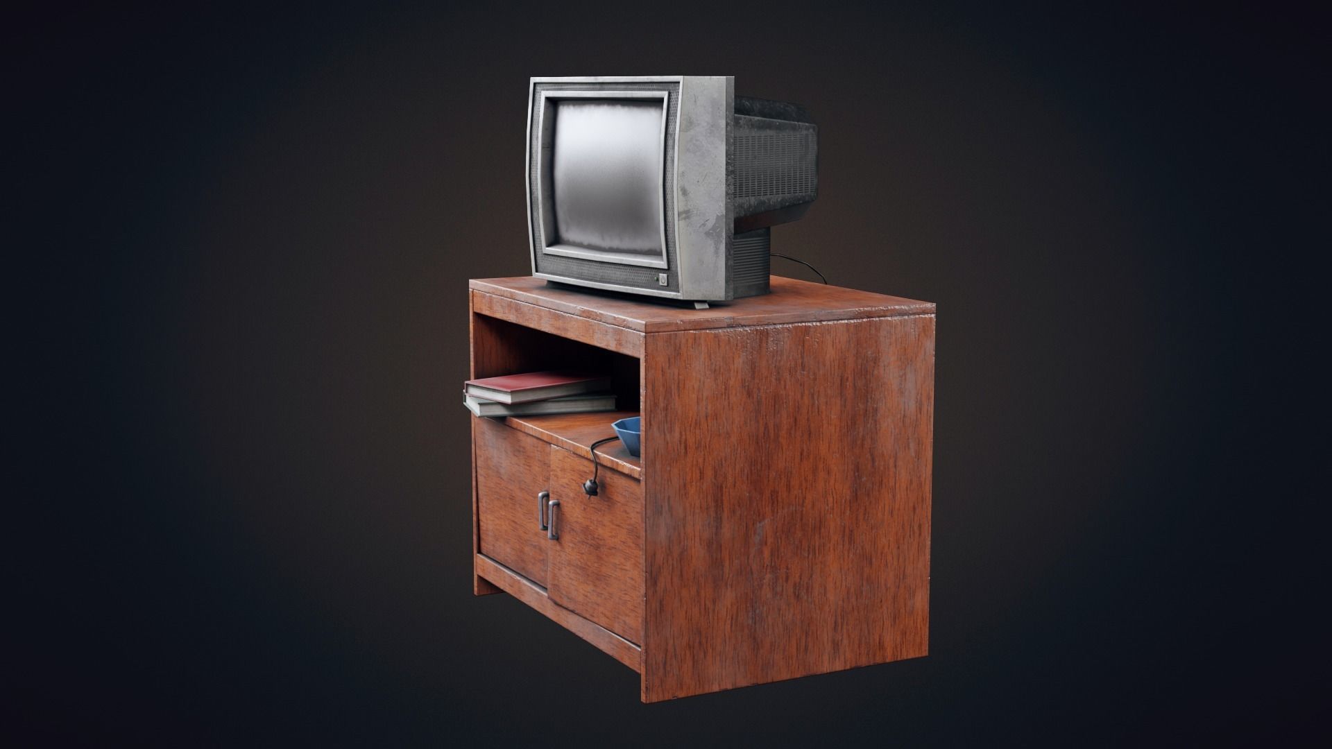 Old TV Low-poly 3D model_7