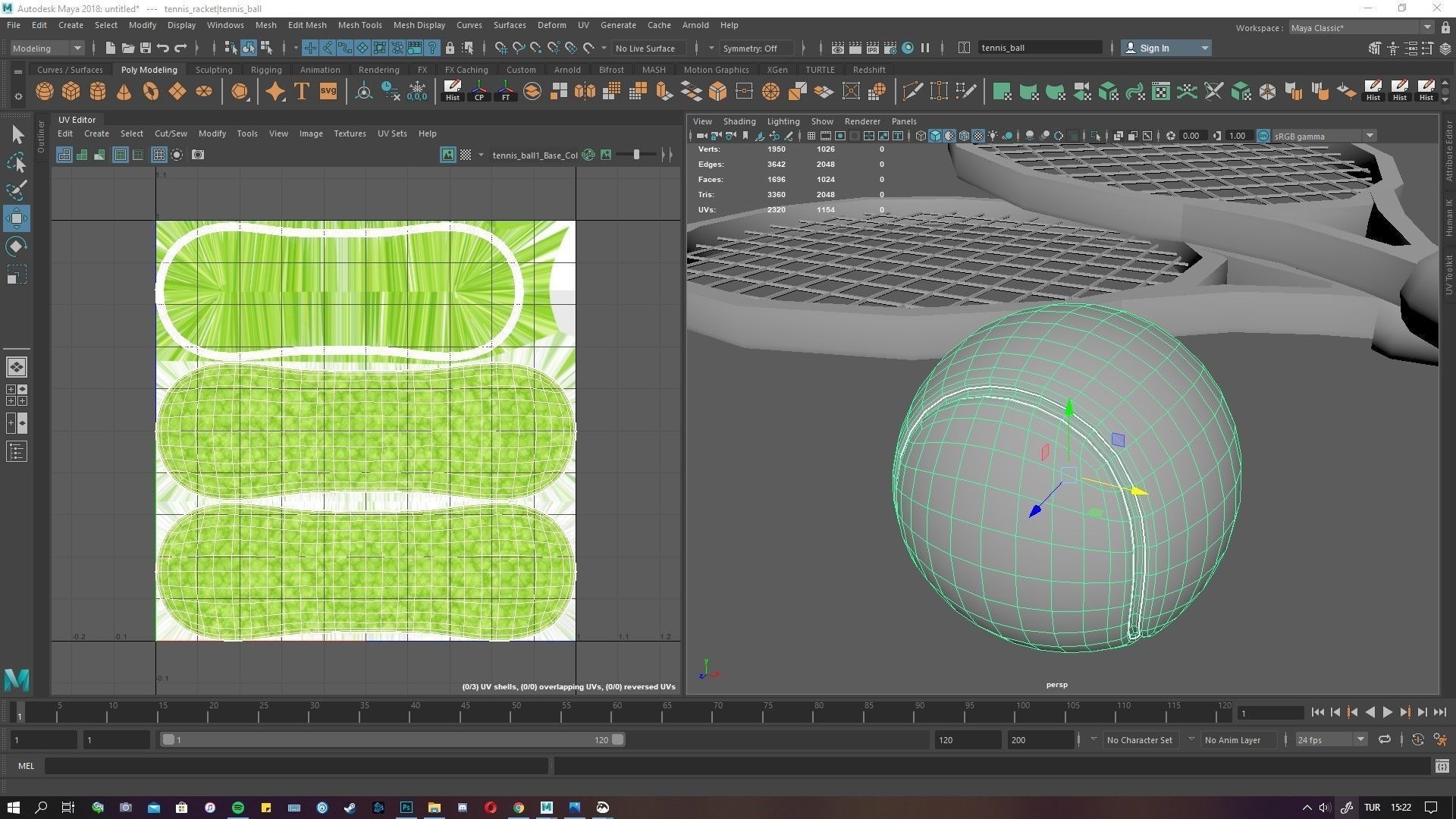 tennis racket and ball Low-poly 3D model_17