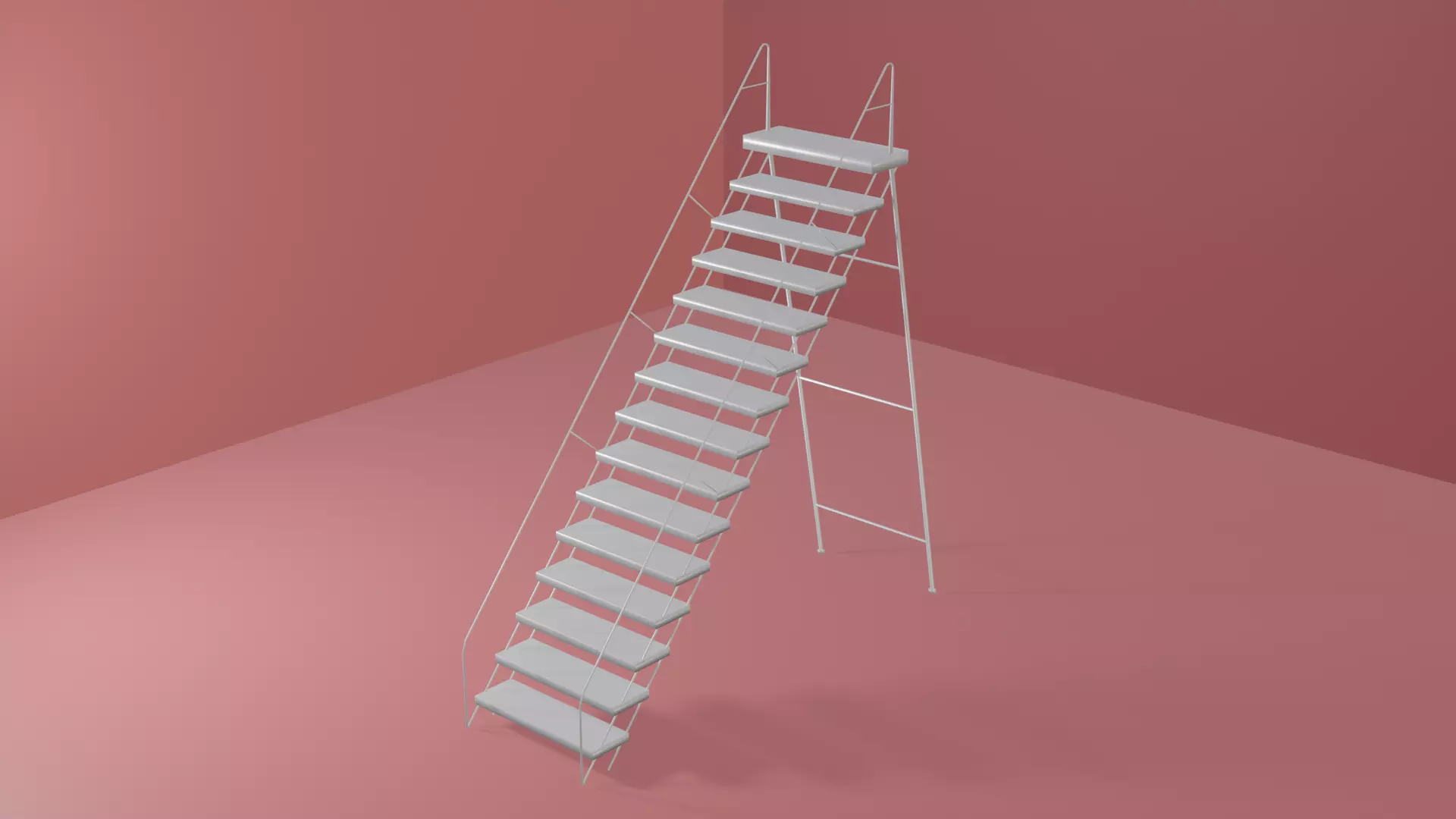 Stairs Low Poly ladder Free low-poly 3D model