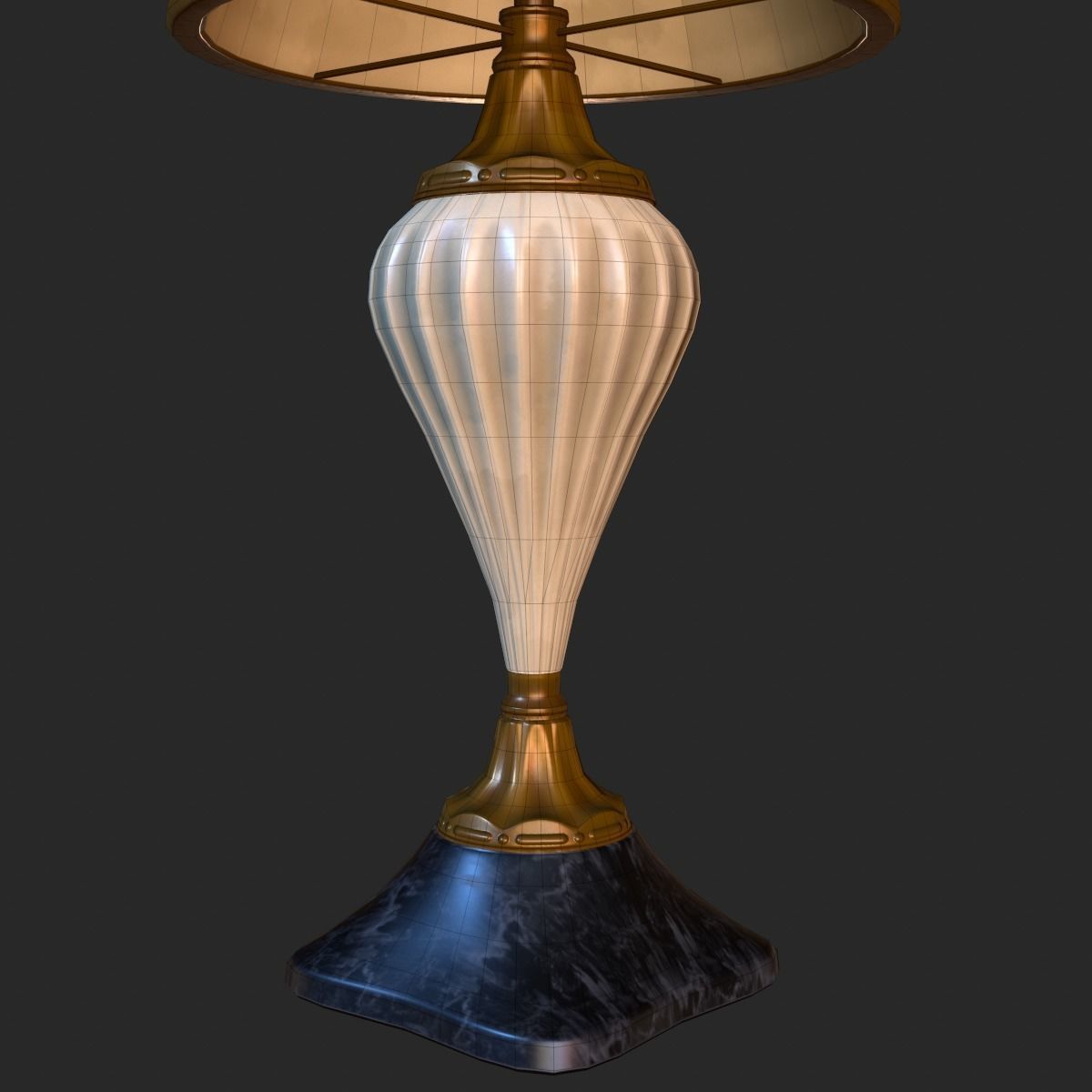 Vintage Table Lamp PBR Game Ready Low-poly 3D model_10