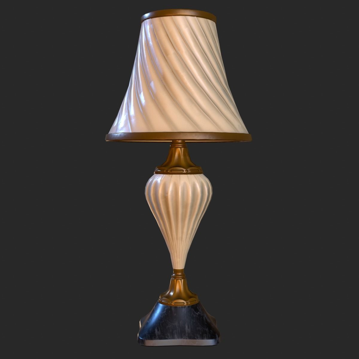 Vintage Table Lamp PBR Game Ready Low-poly 3D model_5