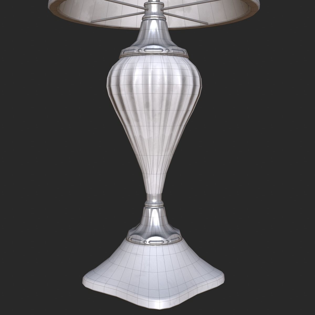 Vintage Table Lamp PBR Game Ready Low-poly 3D model_9