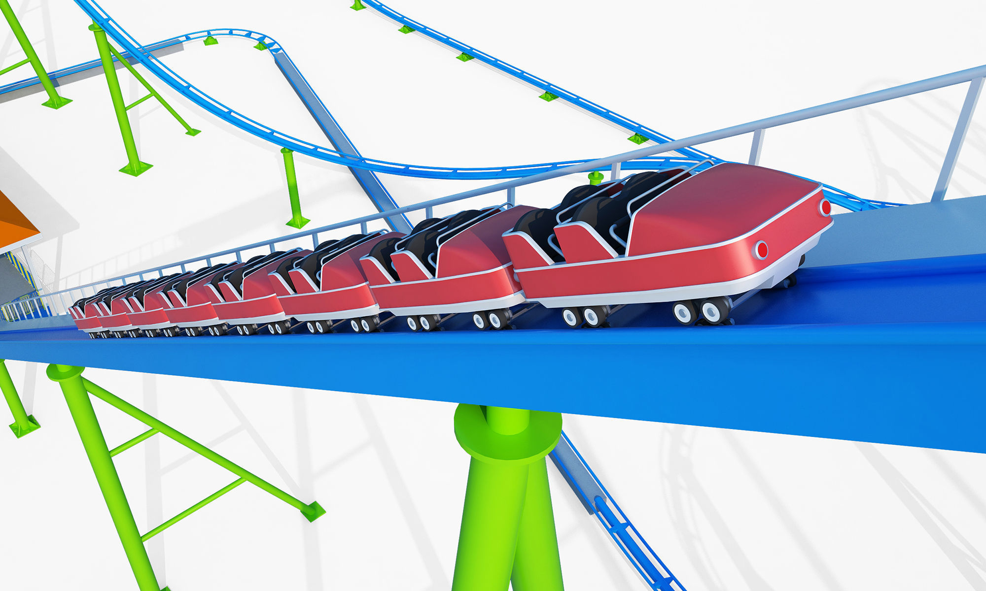 Roller Coaster 3D model_12