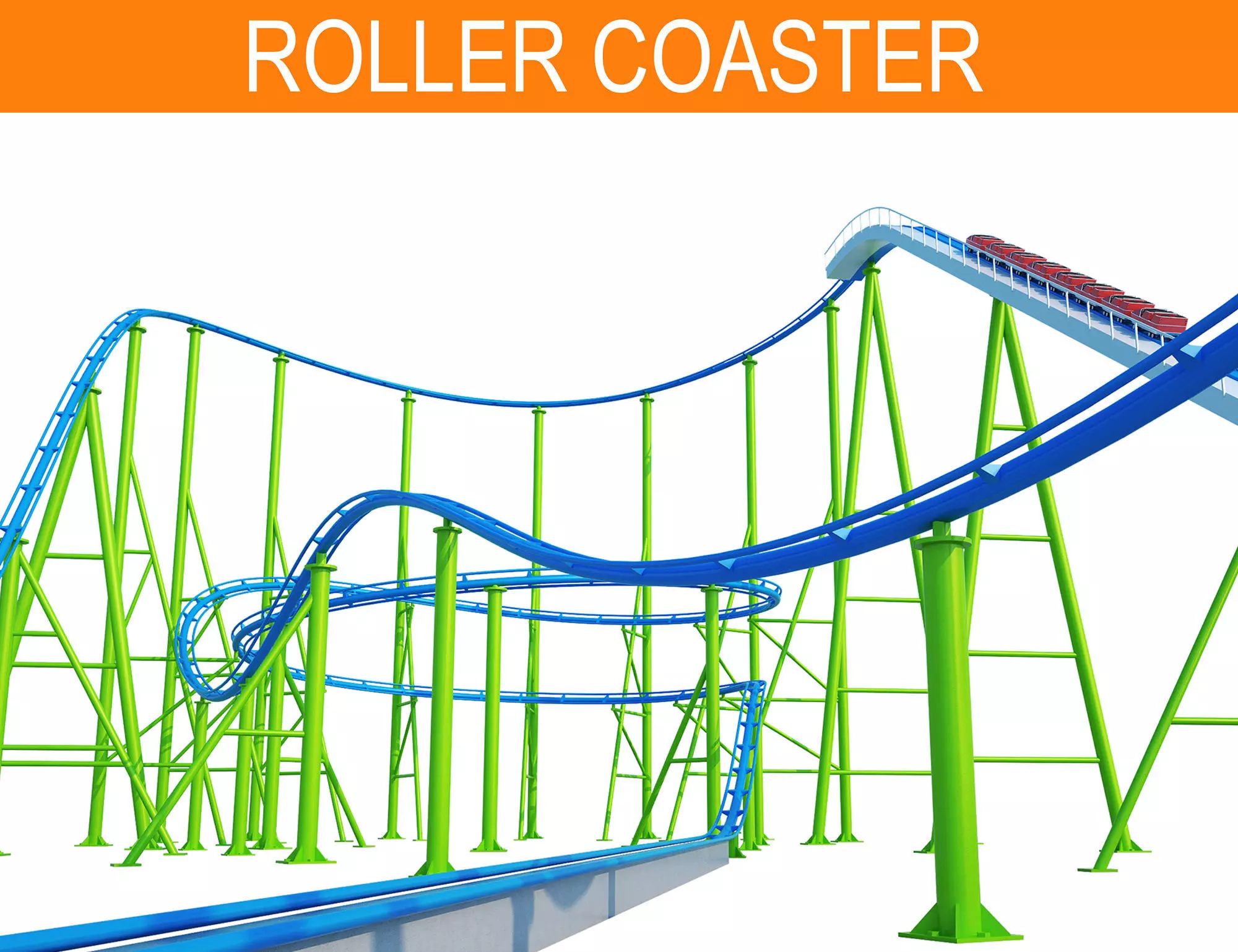 Roller Coaster 3D model_0