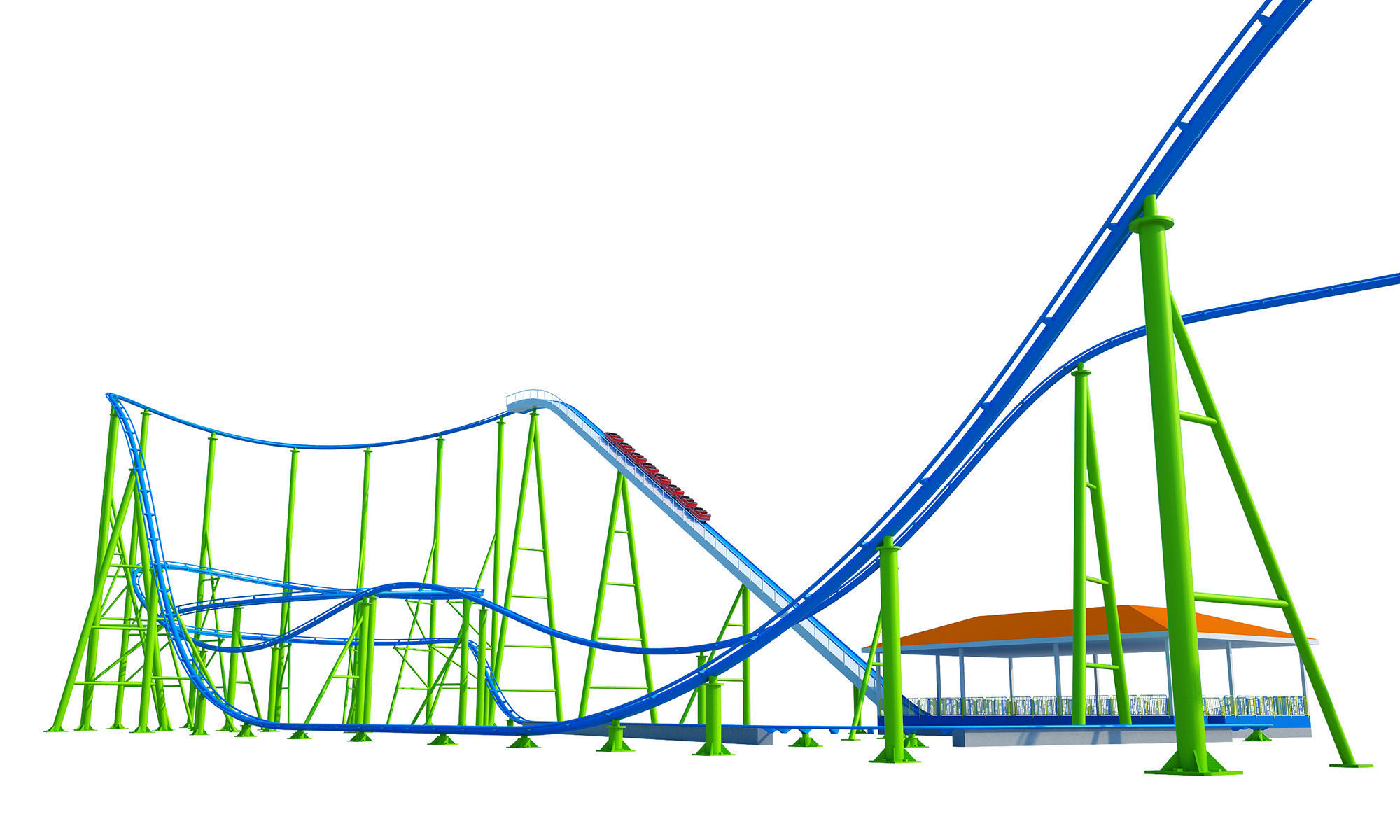 Roller Coaster 3D model_14