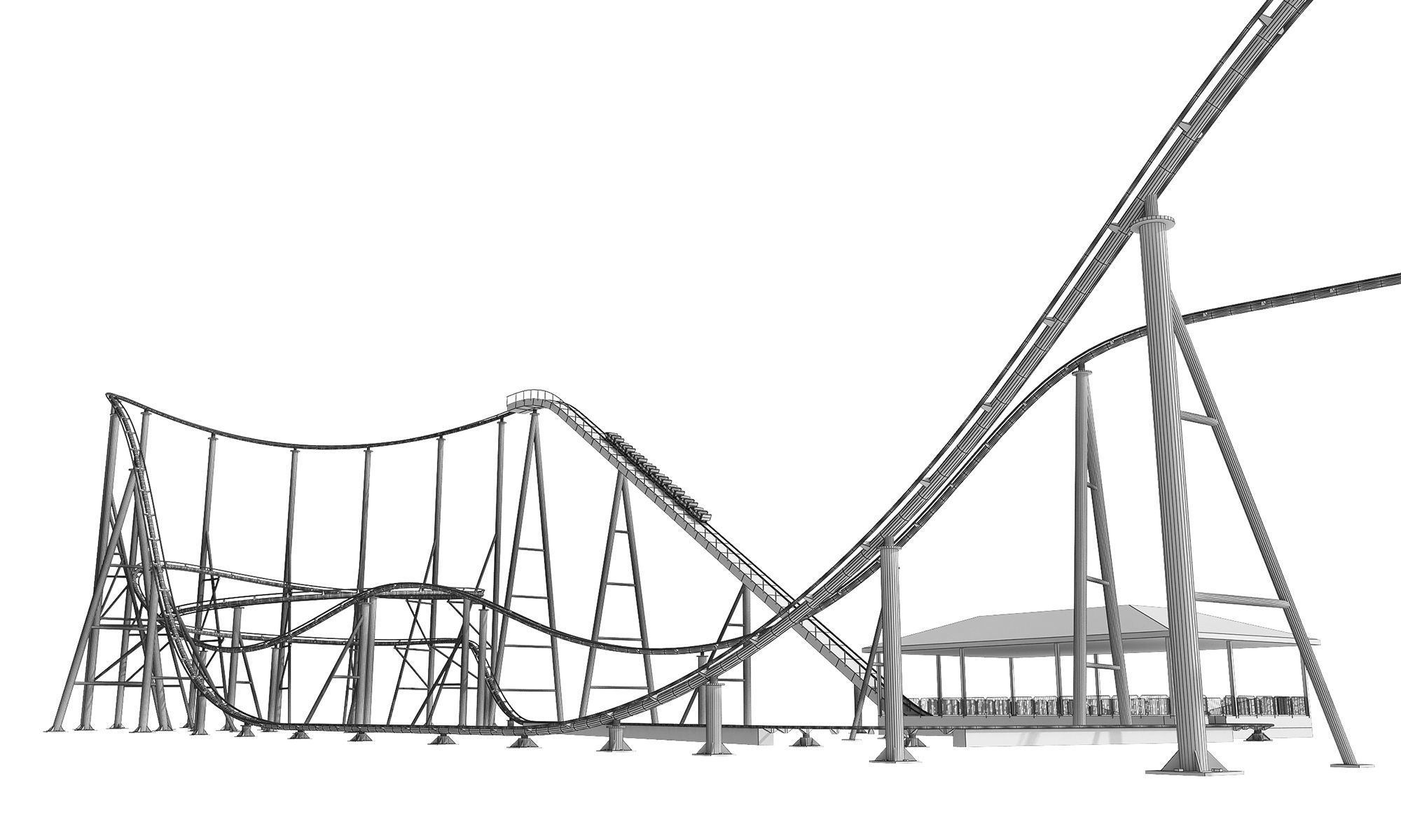 Roller Coaster 3D model_15