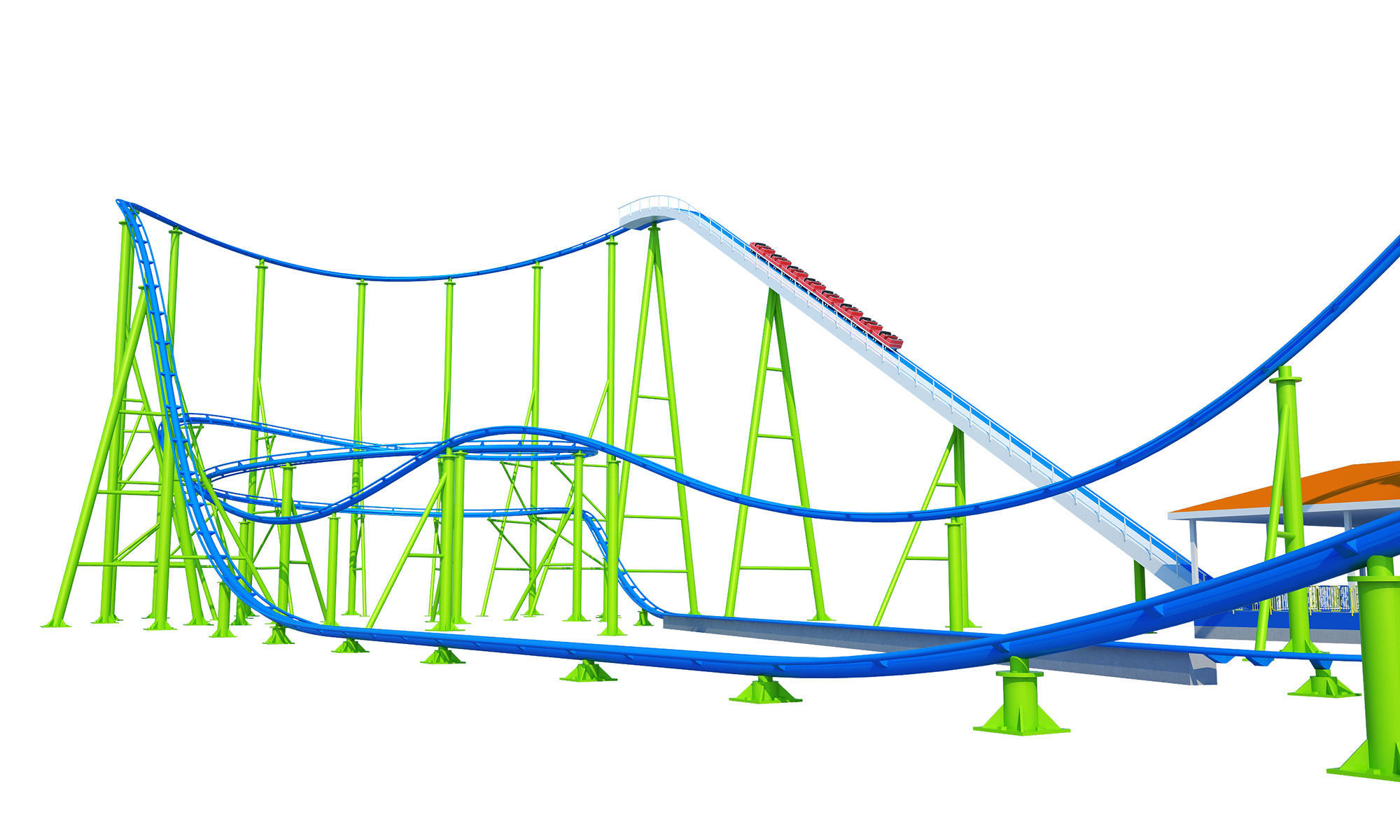 Roller Coaster 3D model_10