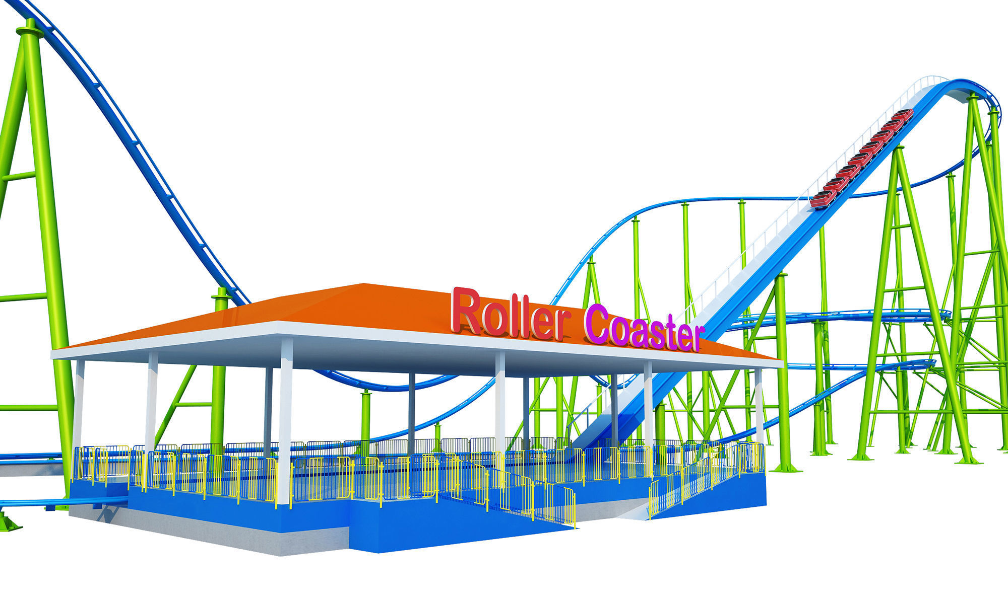 Roller Coaster 3D model_4