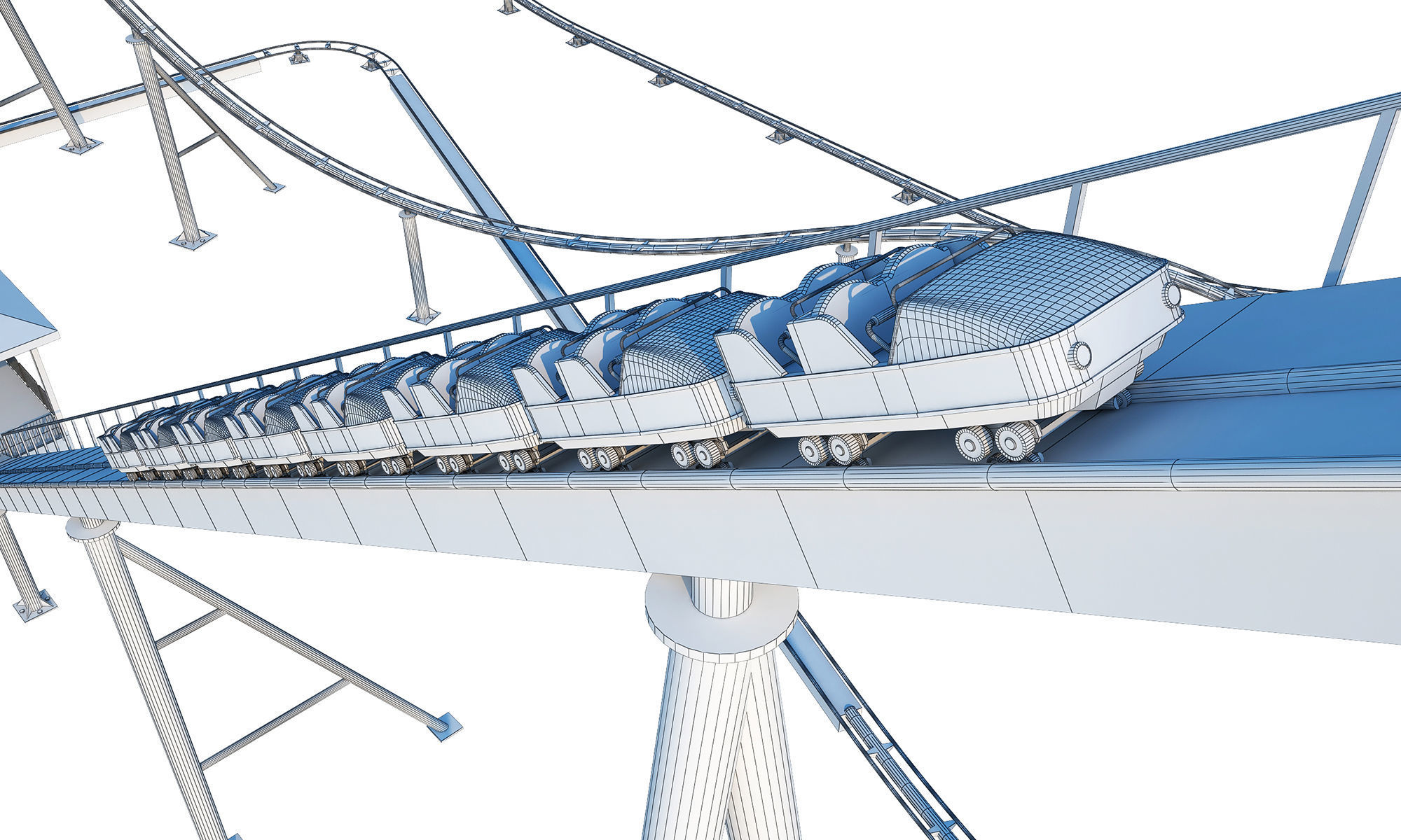 Roller Coaster 3D model_13