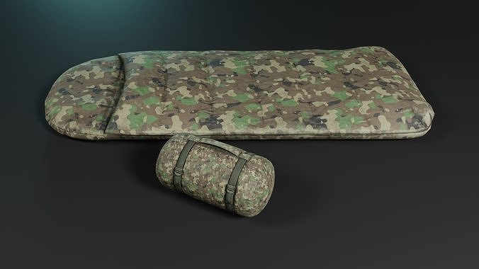Sleeping bags 2 color options Low-poly 3D model
