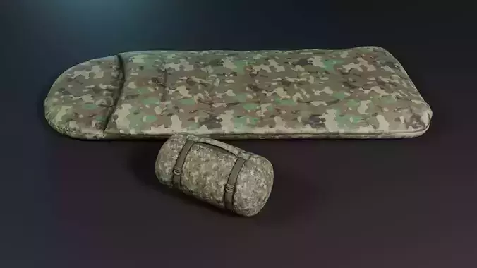 Sleeping bags 2 color options Low-poly 3D model