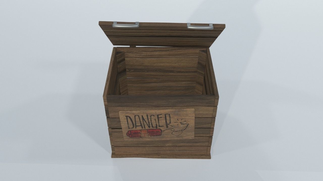 crates wooden Low-poly 3D model_3