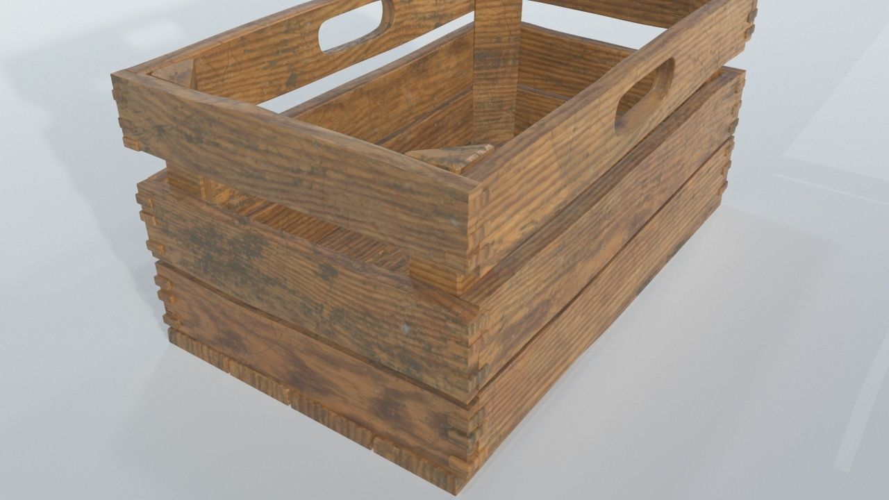 crates wooden Low-poly 3D model_9