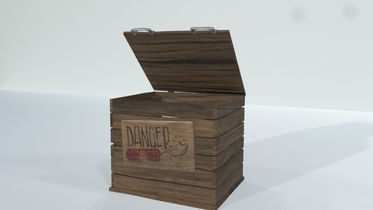 crates wooden Low-poly 3D model_2