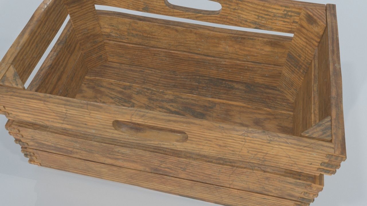 crates wooden Low-poly 3D model_10