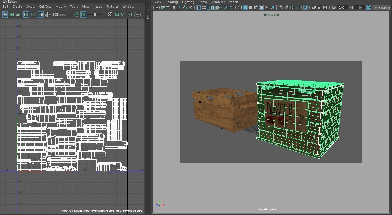 crates wooden Low-poly 3D model_8