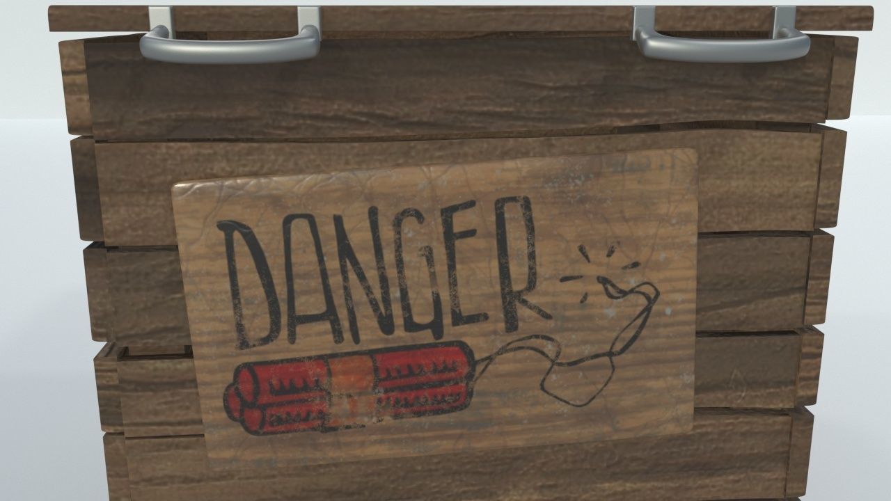 crates wooden Low-poly 3D model_13