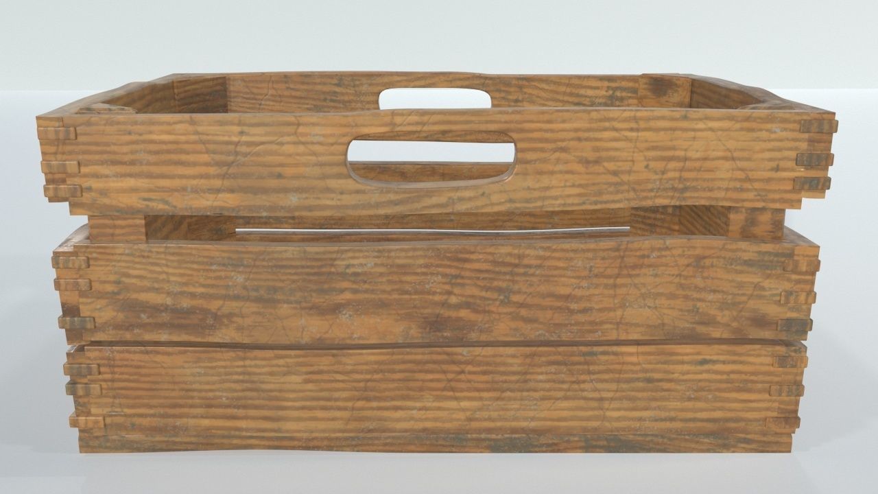 crates wooden Low-poly 3D model_11