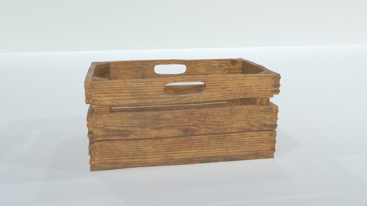 crates wooden Low-poly 3D model_5
