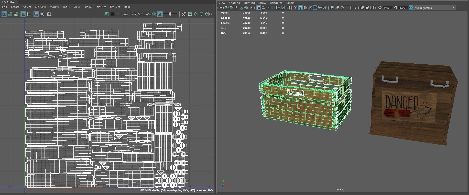 crates wooden Low-poly 3D model_15