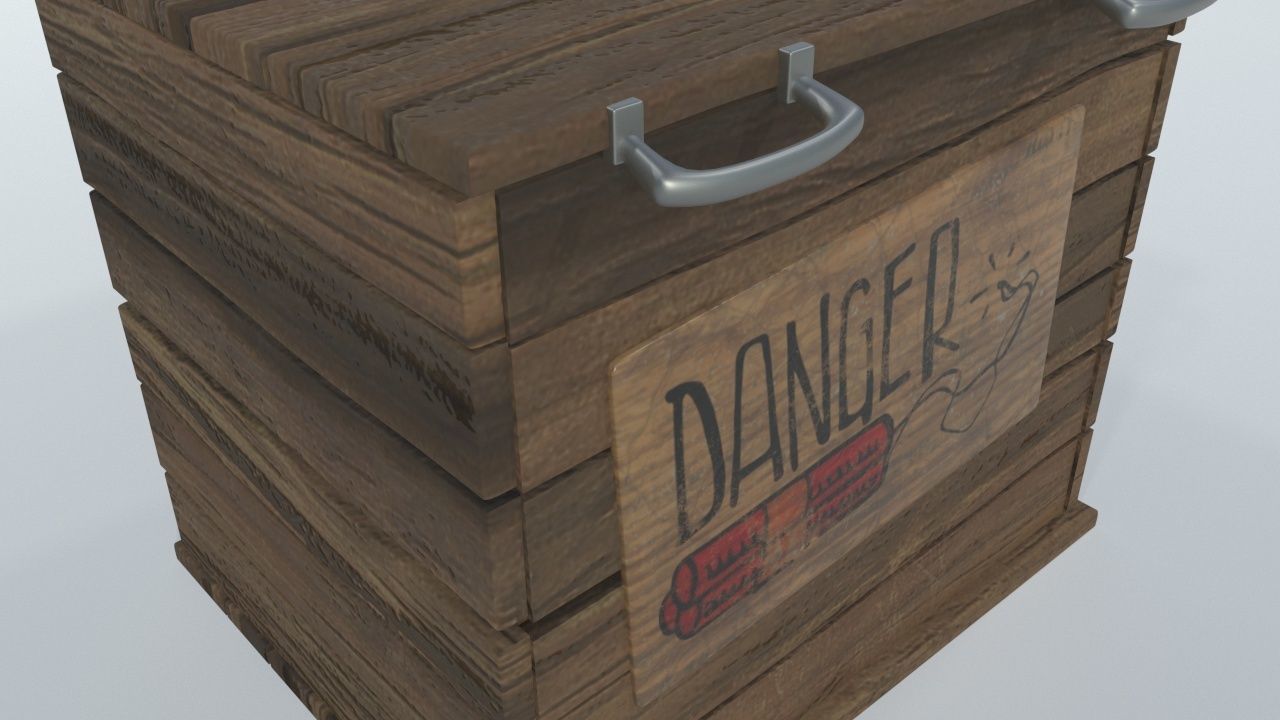 crates wooden Low-poly 3D model_12