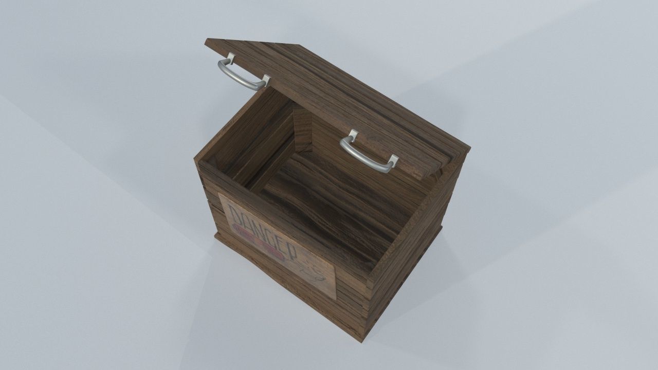 crates wooden Low-poly 3D model_4
