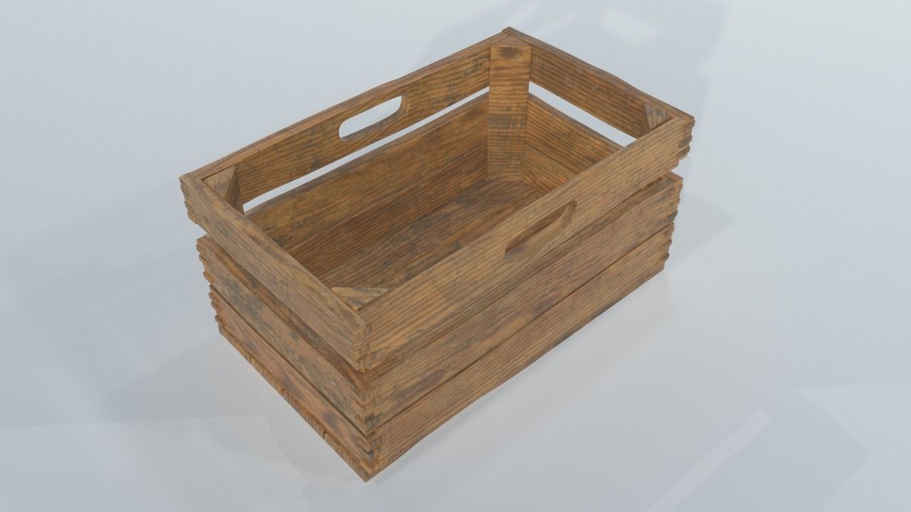 crates wooden Low-poly 3D model_6