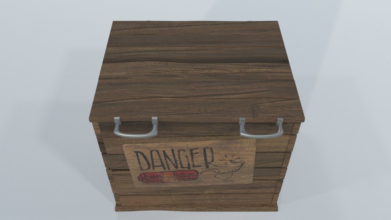 crates wooden Low-poly 3D model_14