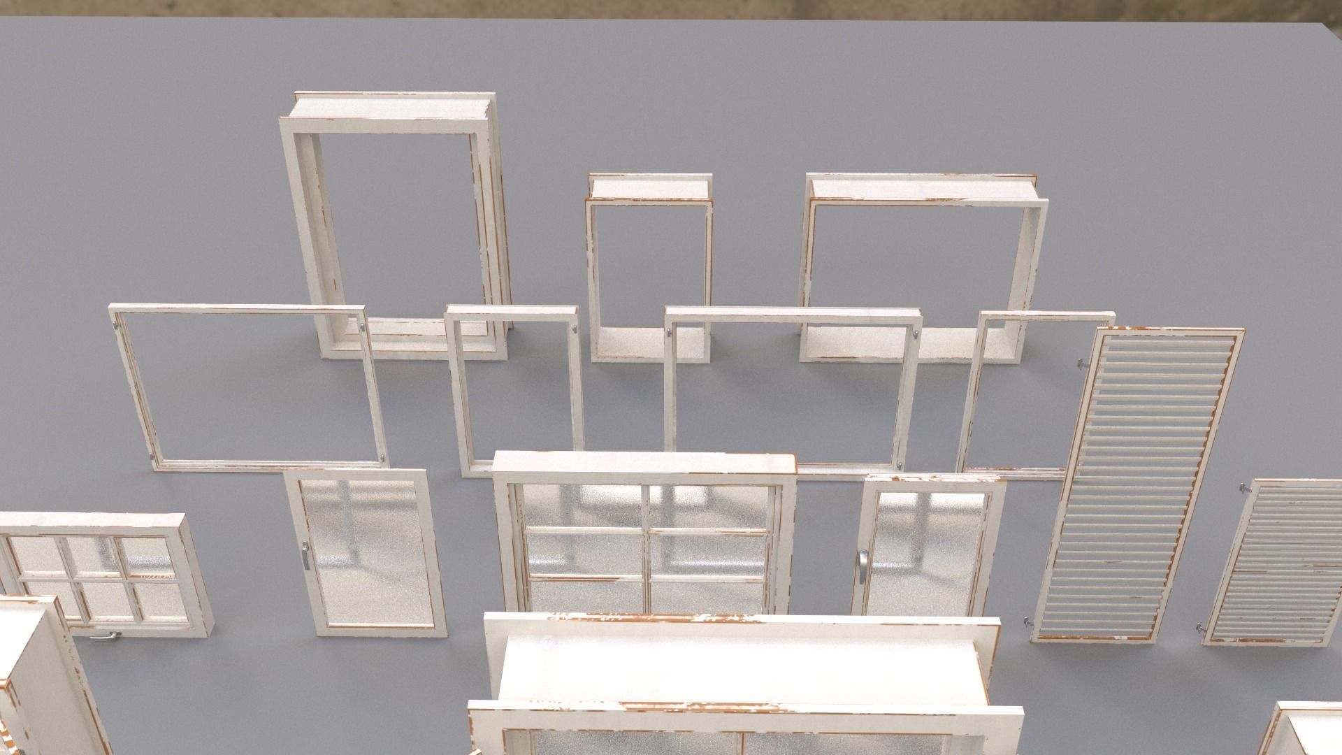 Standard Modular Windows Low-poly 3D model_8