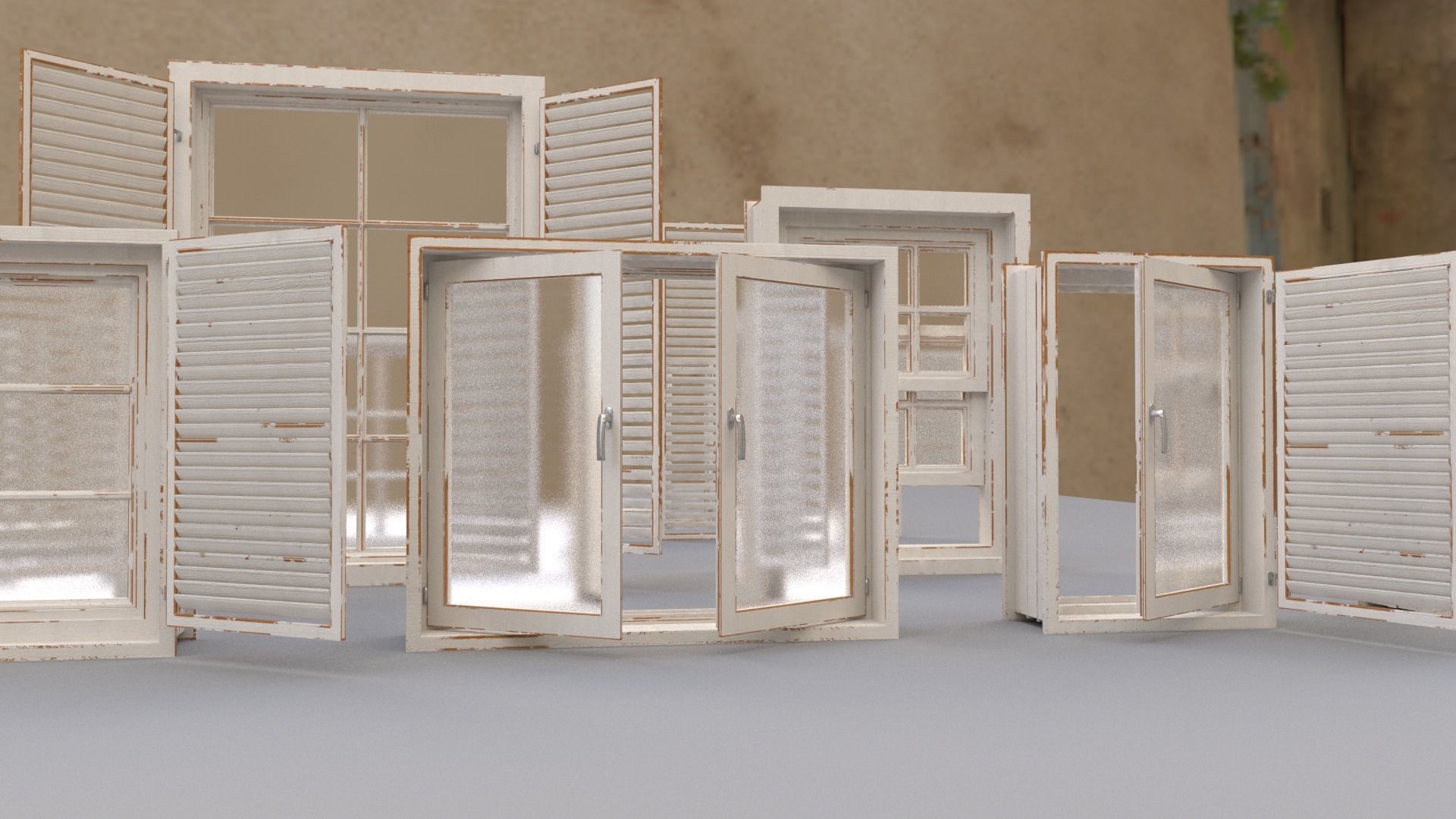Standard Modular Windows Low-poly 3D model_2