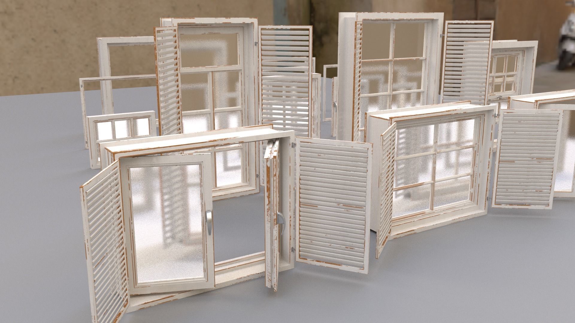 Standard Modular Windows Low-poly 3D model_3