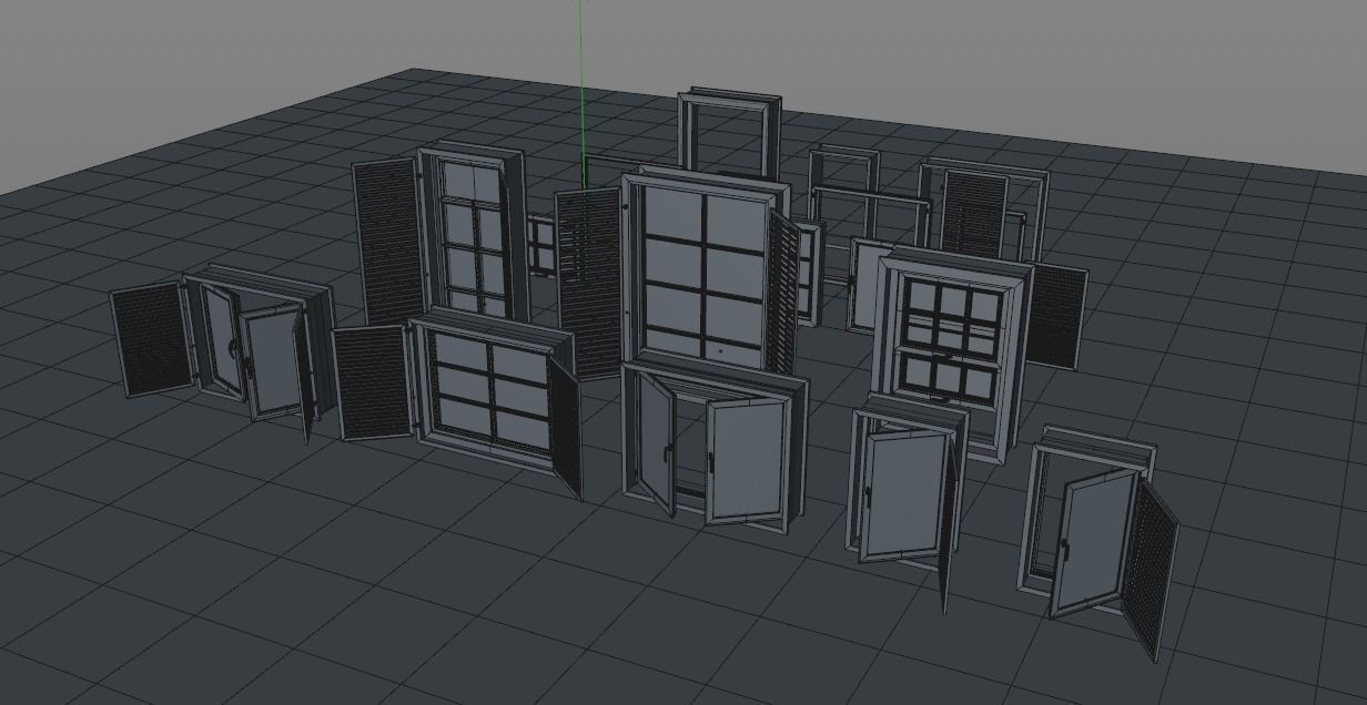 Standard Modular Windows Low-poly 3D model_9