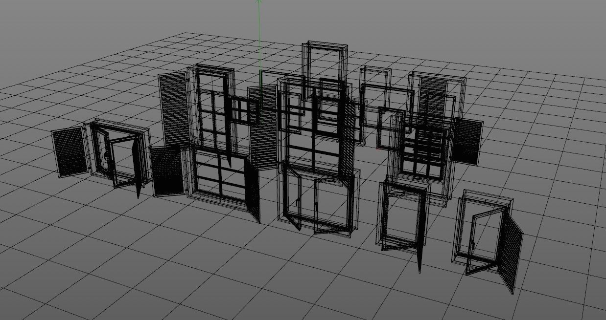 Standard Modular Windows Low-poly 3D model_10