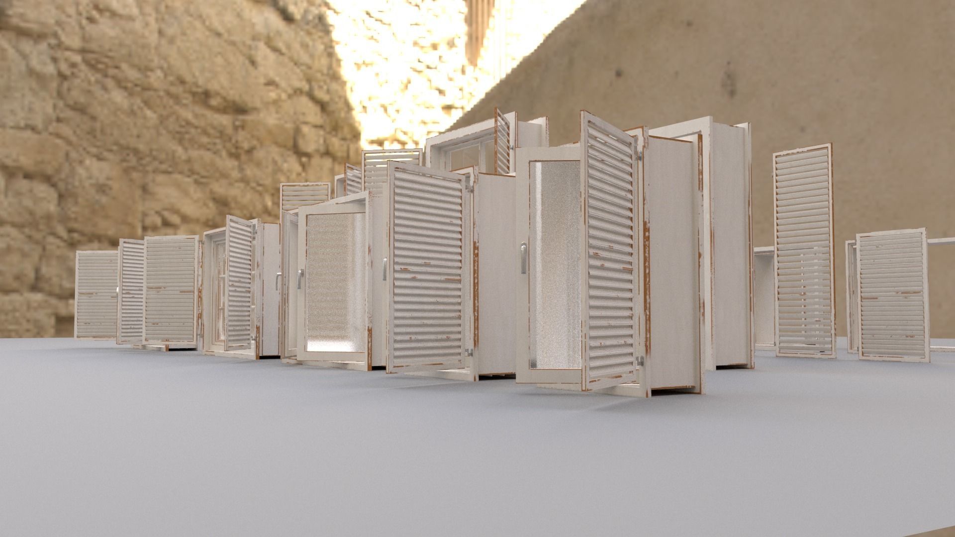 Standard Modular Windows Low-poly 3D model_4