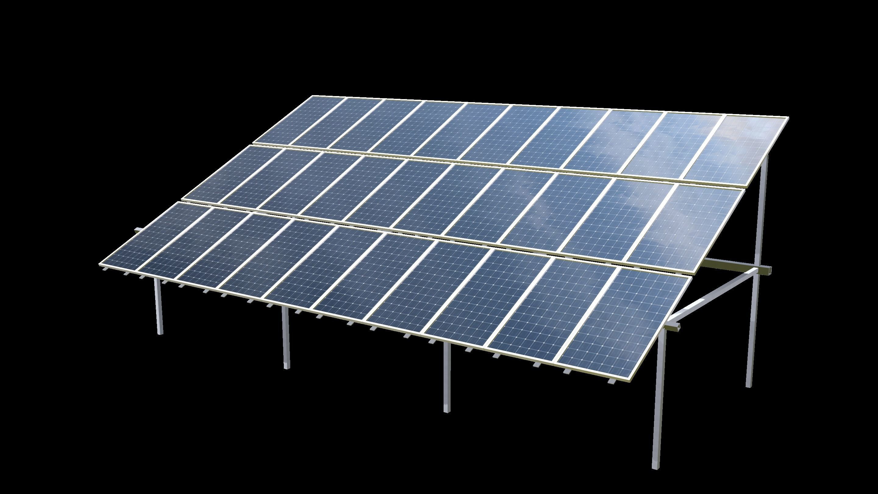 3x10 pv solar panel array Low-poly 3D model_9