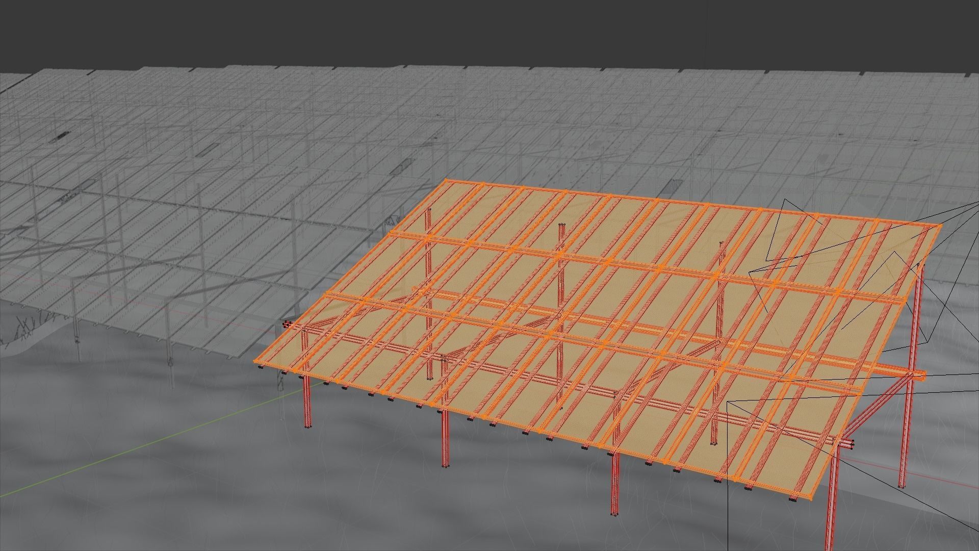 3x10 pv solar panel array Low-poly 3D model_6