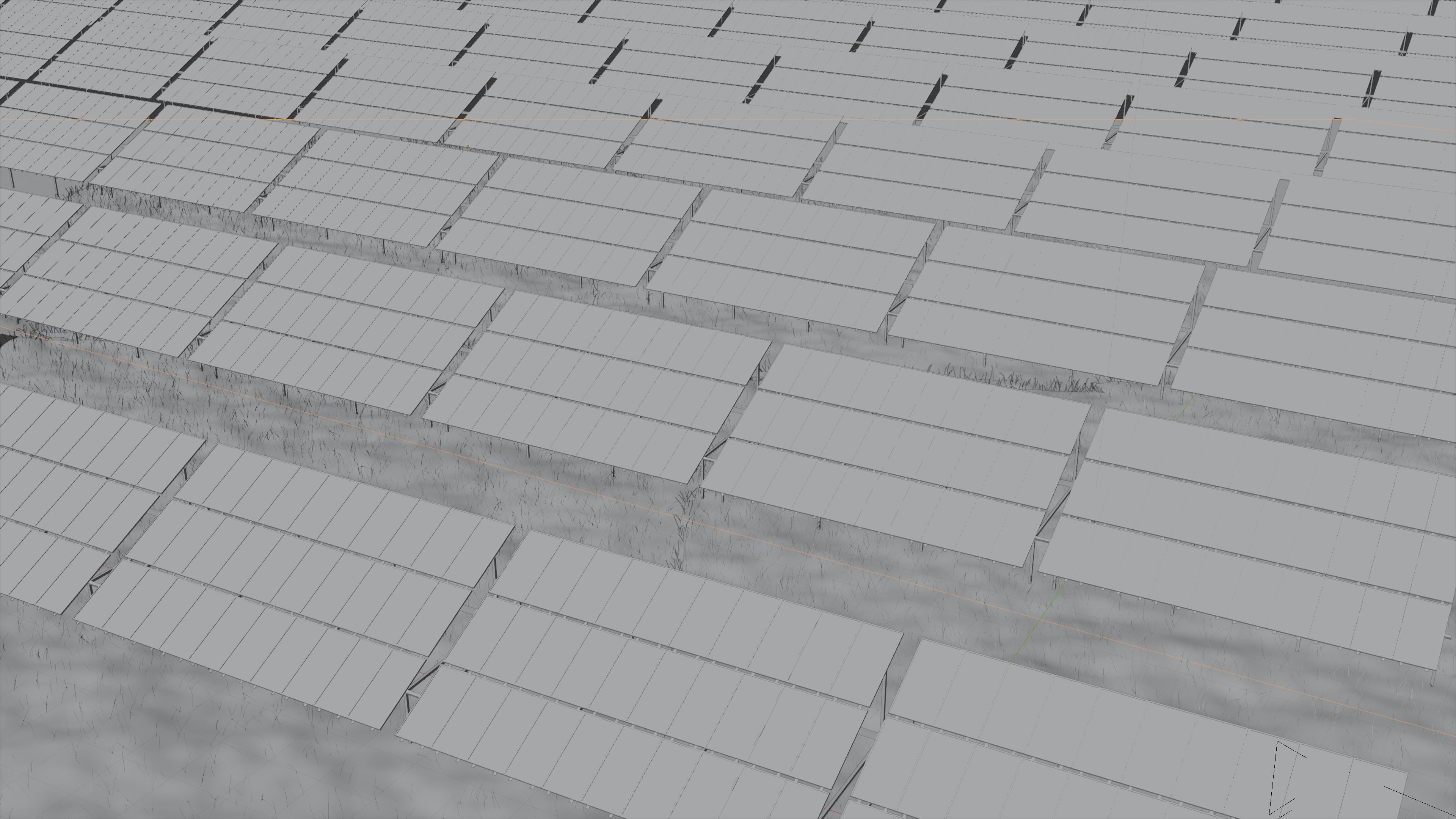 3x10 pv solar panel array Low-poly 3D model_12