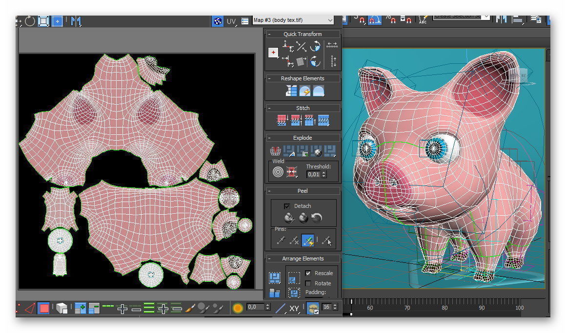 cartoon little pig Low-poly 3D model_10