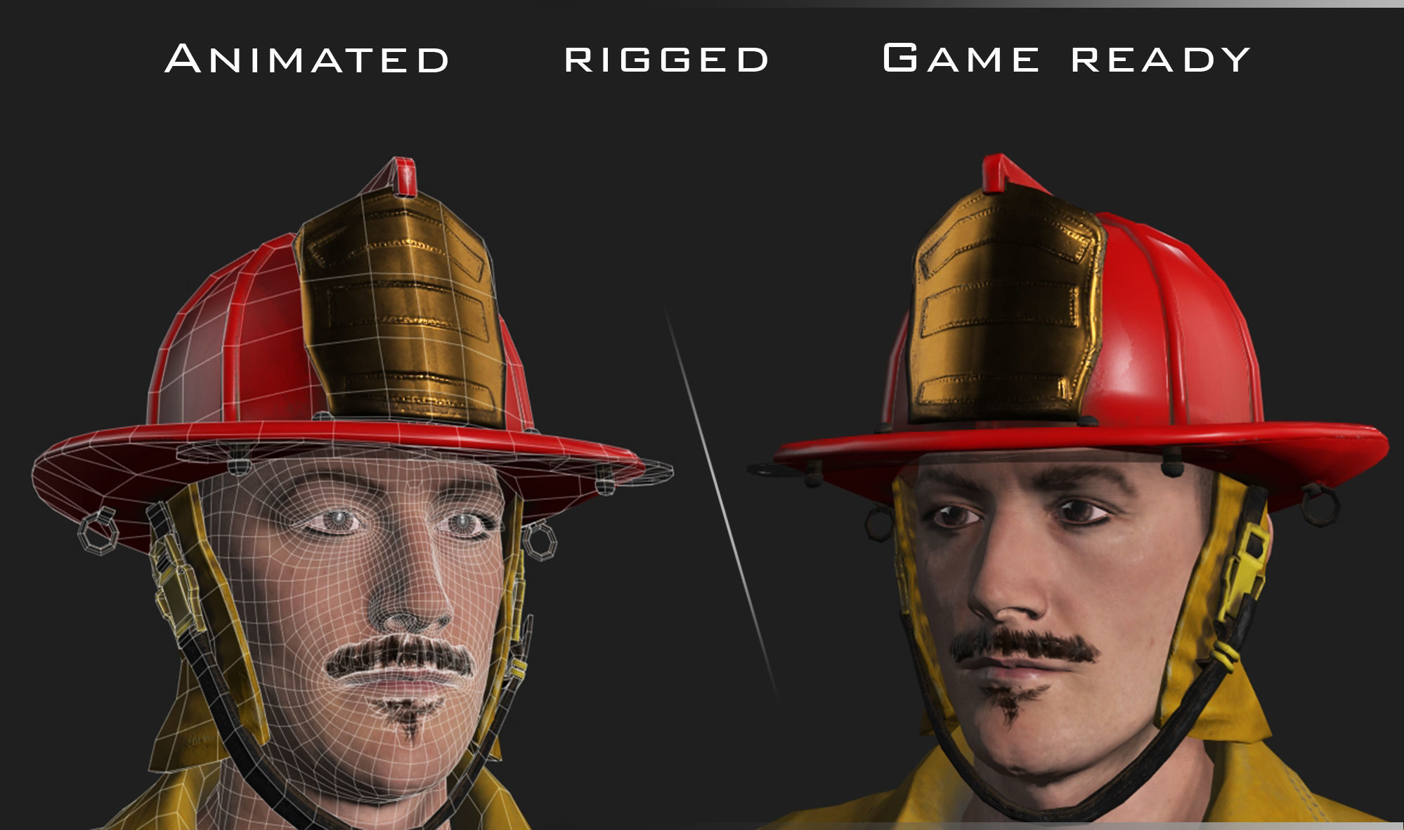 Fireman Person - Oskar Low-poly 3D model_3