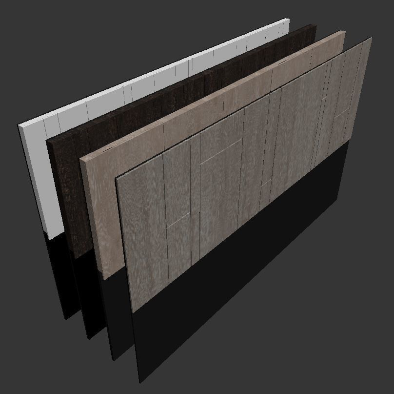 Decorative wall panel set 19 3D model_5
