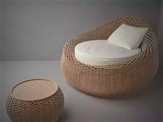 Wicker Chair and Table
