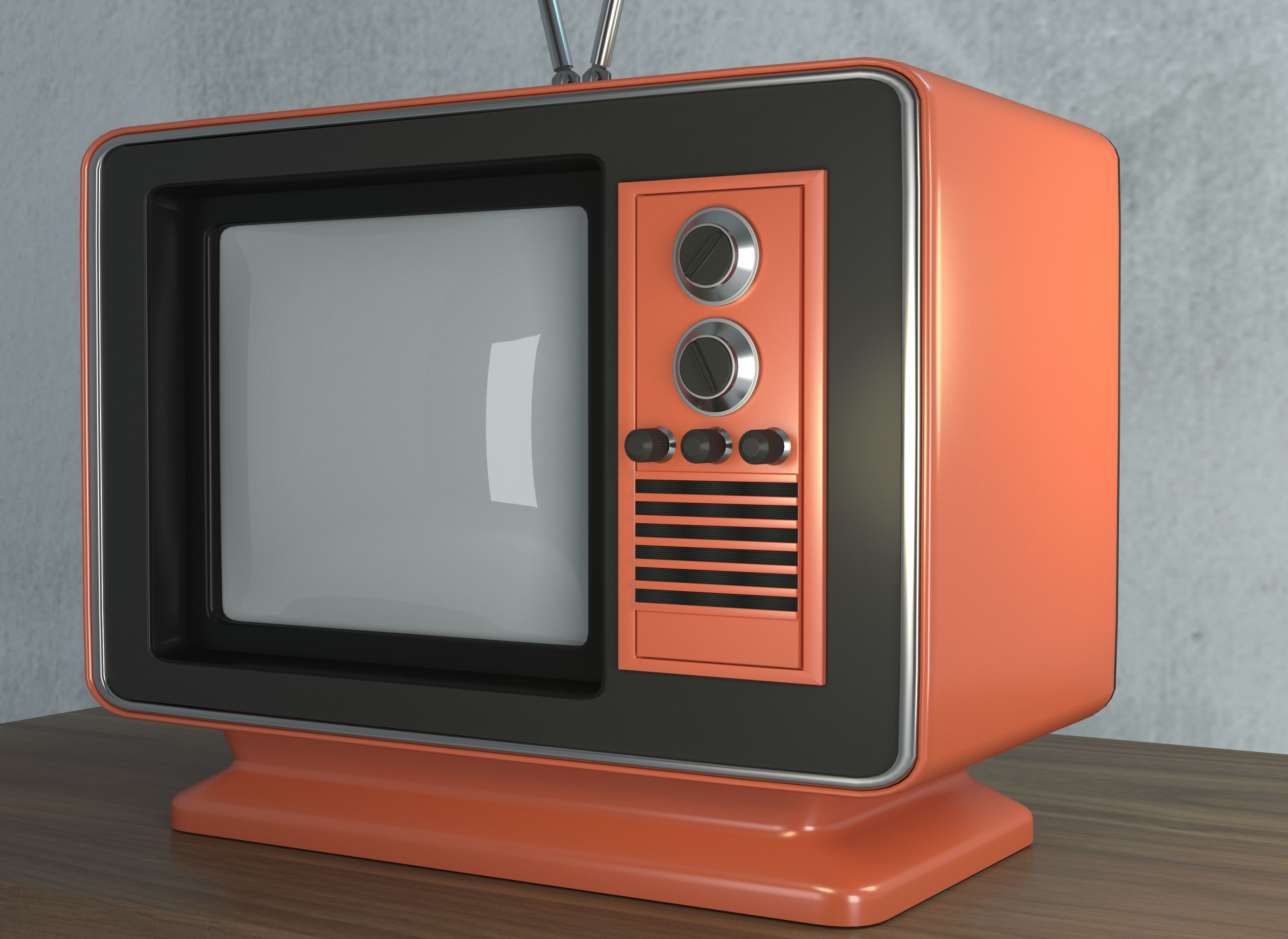Retro TV 3d Model Low-poly 3D model_2