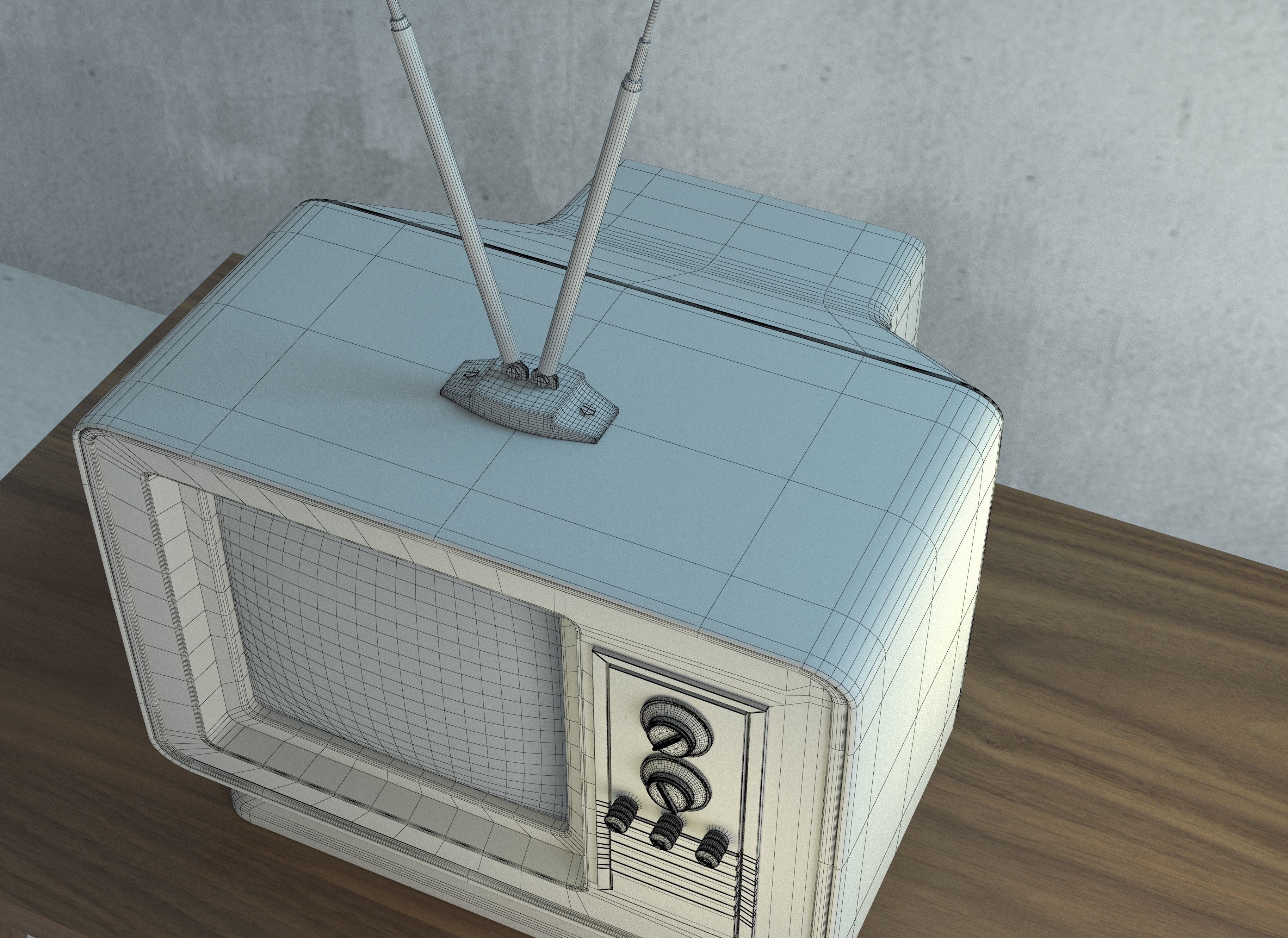 Retro TV 3d Model Low-poly 3D model_4