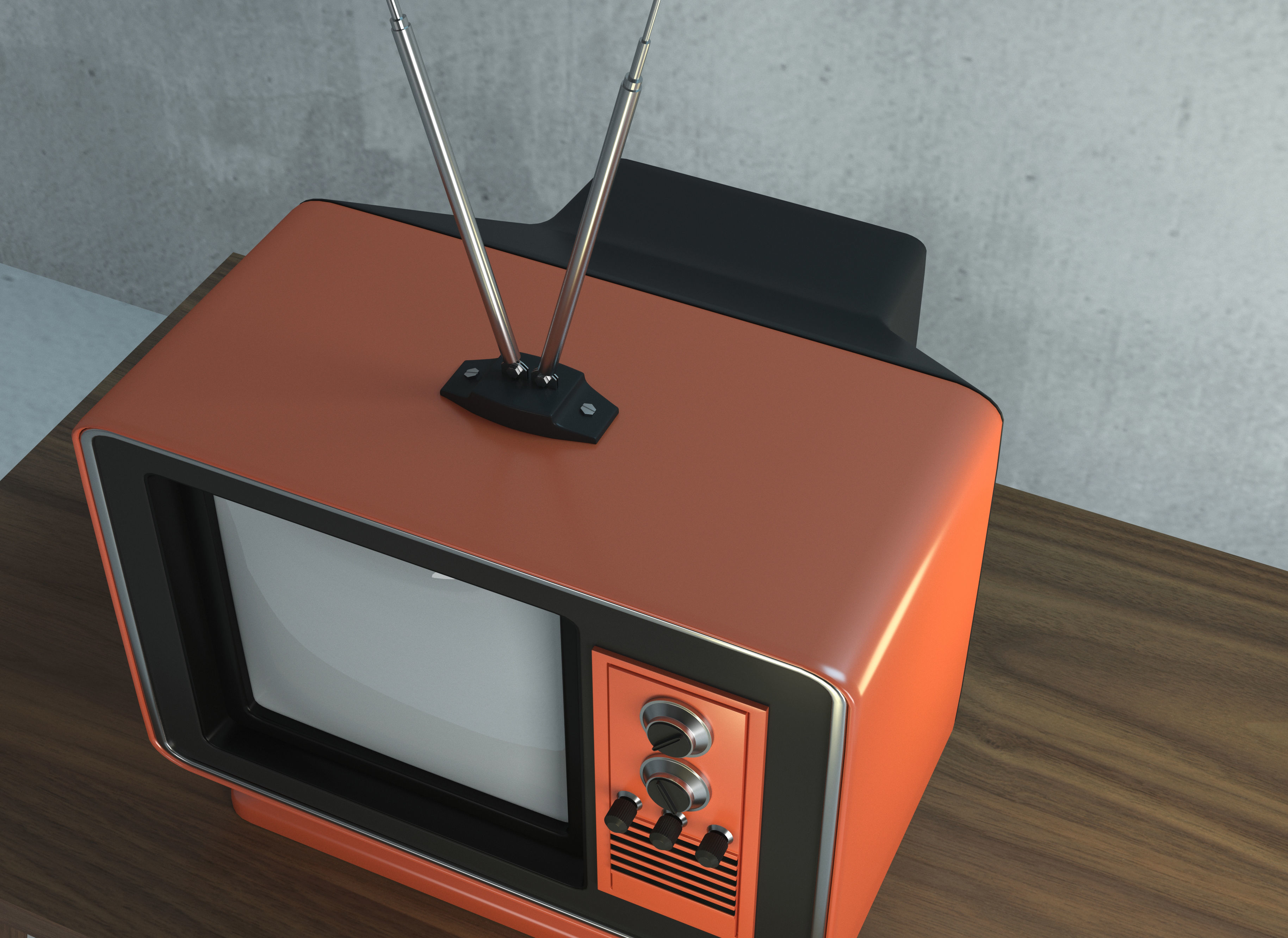 Retro TV 3d Model Low-poly 3D model_3