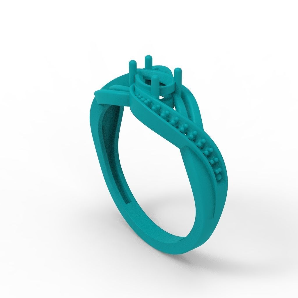 Women ring with gems 3dm stl printable 3D print model_28