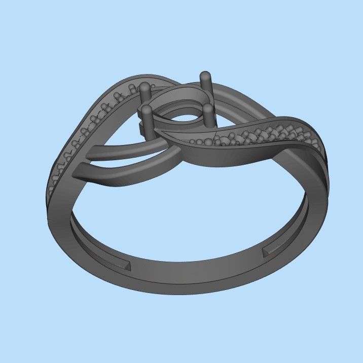 Women ring with gems 3dm stl printable 3D print model_35
